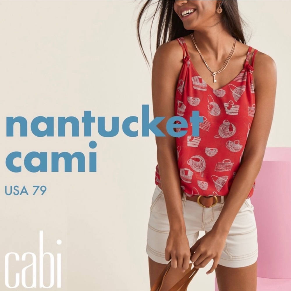 CAbi Limited Edition Nantucket Cami Size M Cherry Red Blouse